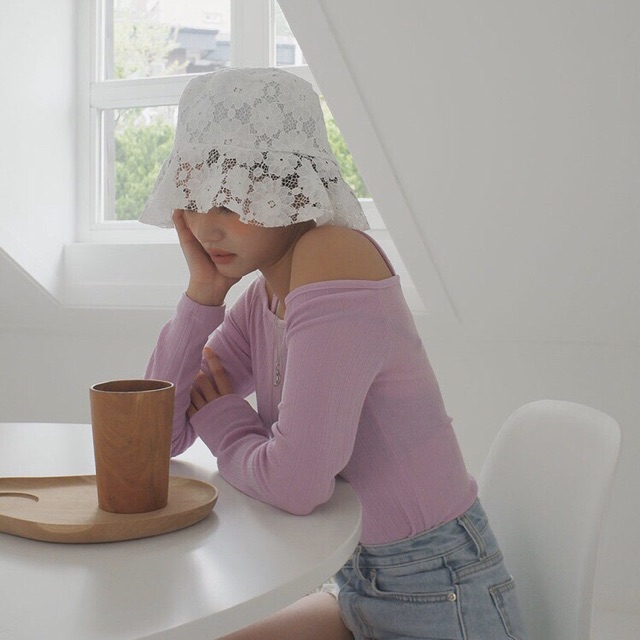 NEW‼️ หมวกผ้าลูกไม้ ทรงบักเก็ต งานเกาหลี StyleNanda