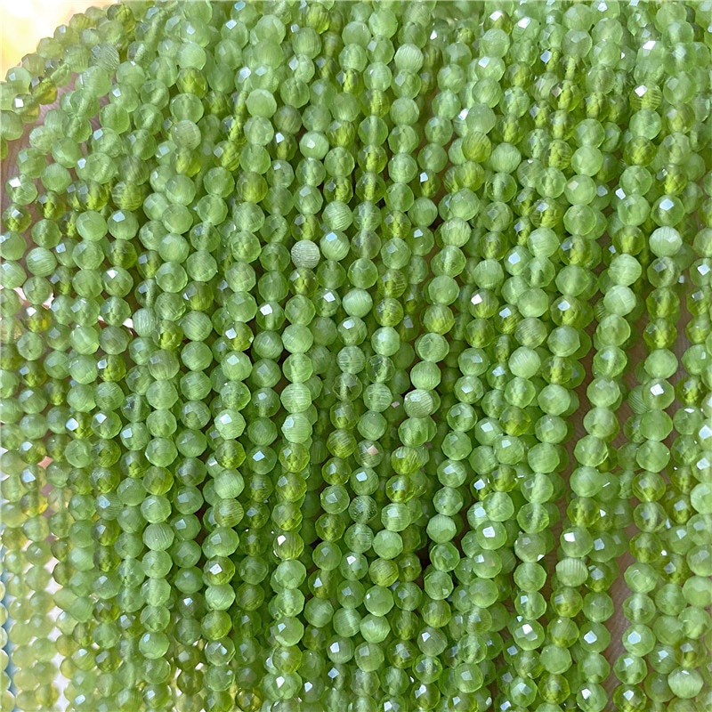 Natural Stone Beads Small section Bead Prehnite Aquamarine Quartzs 3mm Loose Beads for Jewelry Making DIY Bracelet Necklace 38CM
