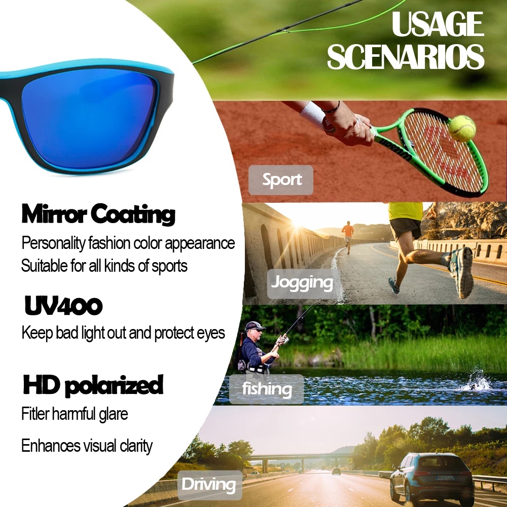 Newboler แว่นตากันแดด เลนส์โพลาไรซ์ UV400 สําหรับผู้ชาย เหมาะกับการขี่จักรยาน ตกปลา
