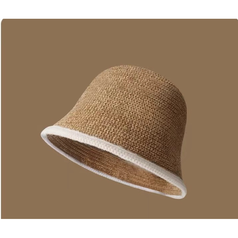 New#bucket หมวกไหมพรมสไตล์ญี่ปุ่นแบบใหม่（底纹）