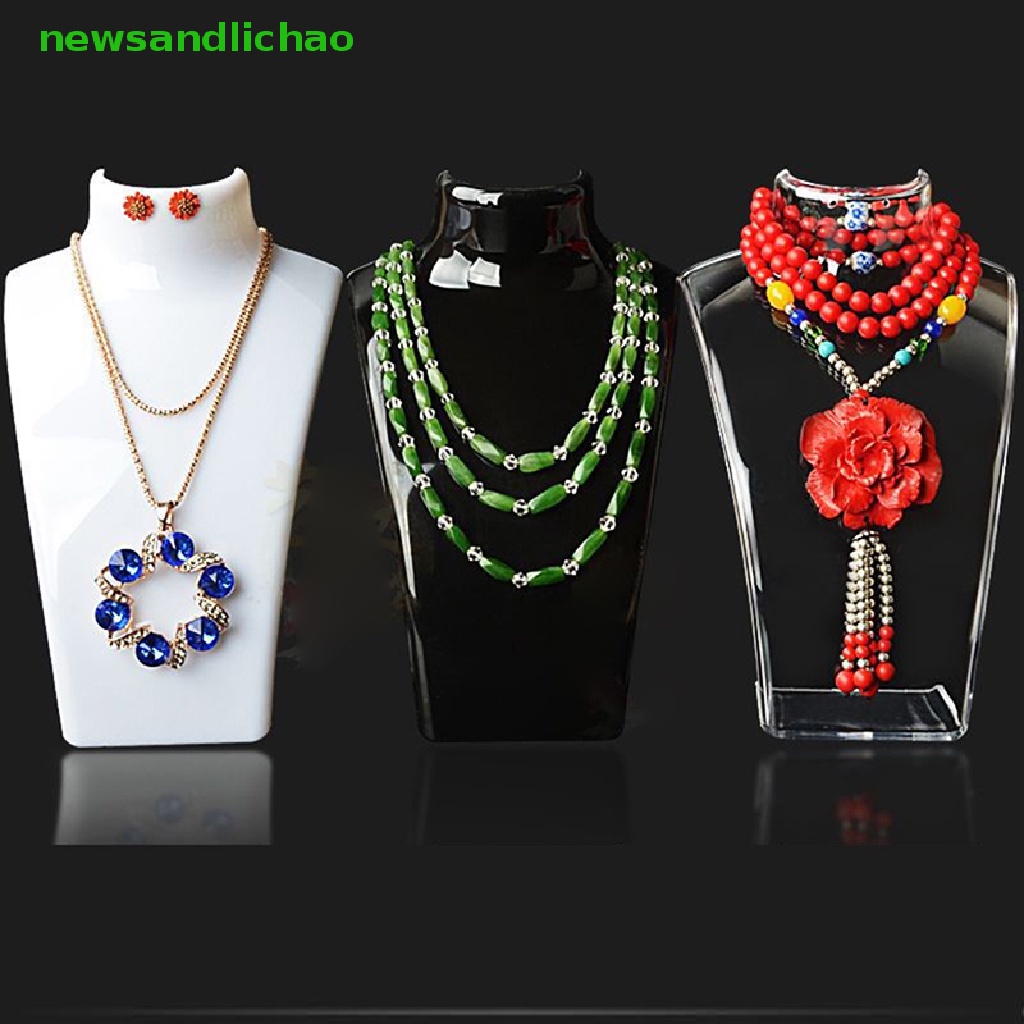Newsandlichao หุ่นอะคริลิค 4 สี สําหรับโชว์เครื่องประดับ สร้อยคอ ต่างหู
