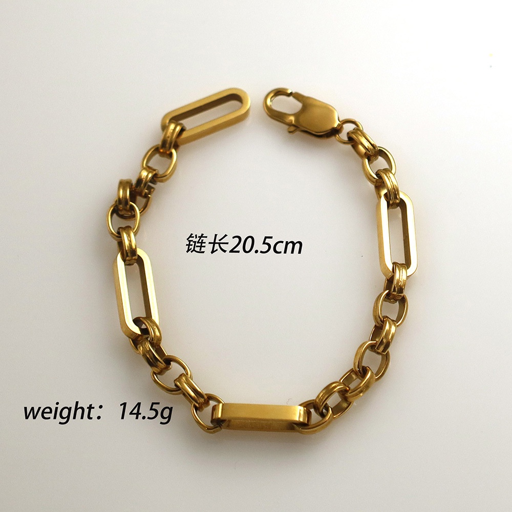 Niche สร้อยข้อมือสเตนเลส 18K ชุบสุญญากาศ สไตล์ยุโรป อเมริกัน