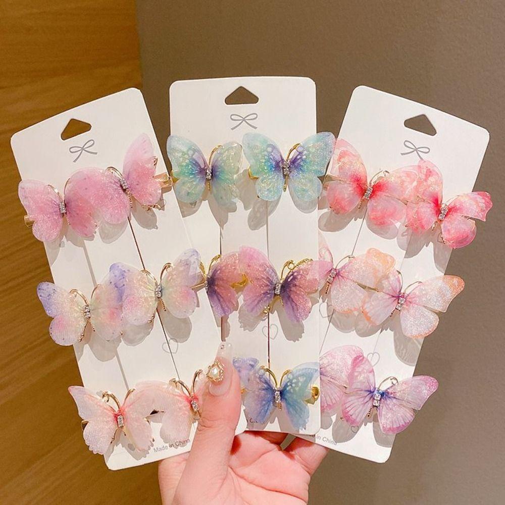 ONLY เครื่องประดับ กิ๊บติดผม รูปผีเสื้อ สีรุ้ง สําหรับเด็กผู้หญิง