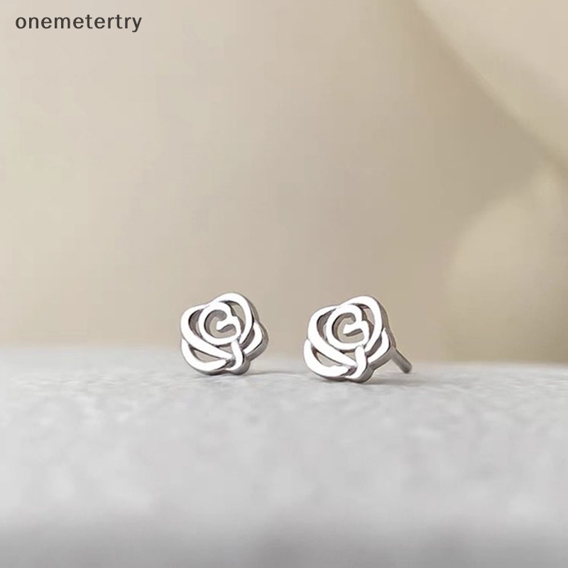 Onem ต่างหูสตั๊ด รูปดอกกุหลาบ ขนาดเล็ก สไตล์ฝรั่งเศส เรียบง่าย หรูหรา สําหรับผู้หญิง