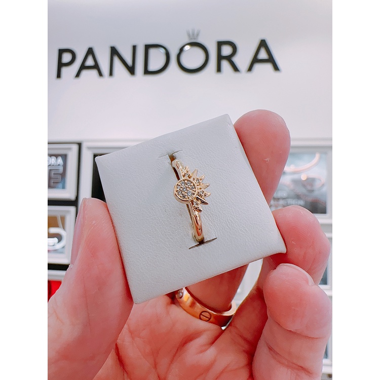 Pandora Pandora แหวนคู่รัก ลายดวงจันทร์ สีฟ้า หรูหรา เข้ากับทุกการแต่งกาย สําหรับผู้หญิง