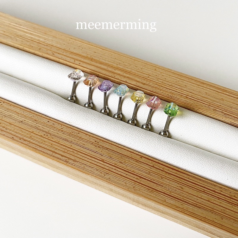 Pastel Rectangle [Piercing] จิวทรงเพชรสี่เหลี่ยมผืนผ้า