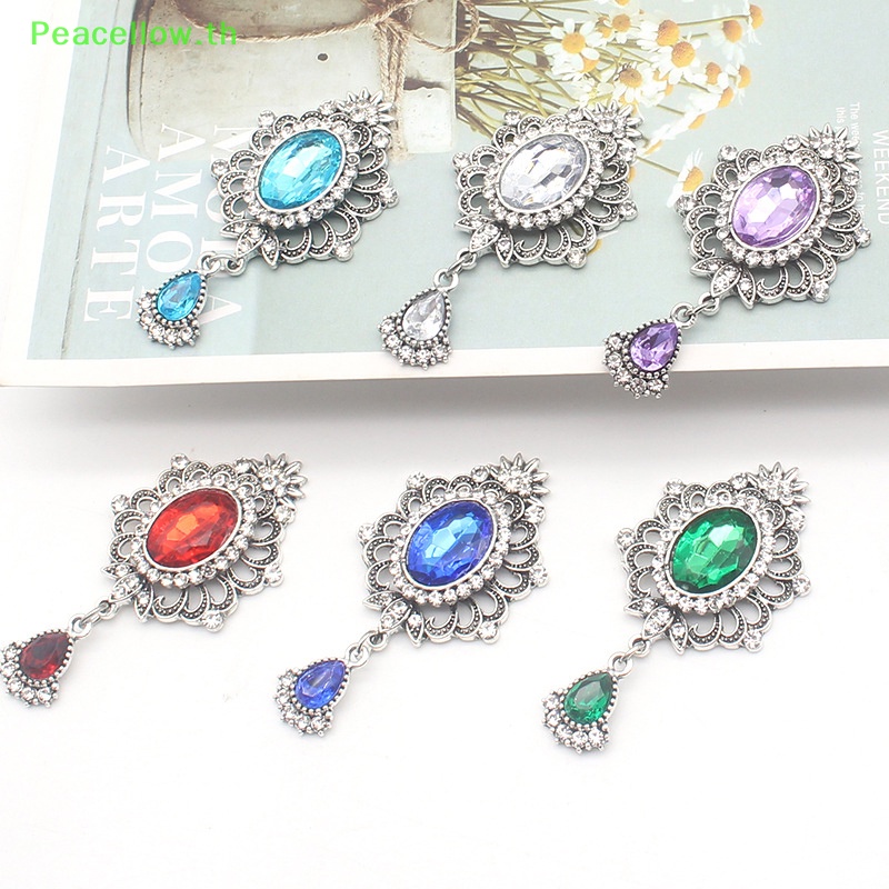 Peacellow จี้เข็มกลัดคริสตัลอัลลอย แบน 33*67 มม. สําหรับตกแต่งงานแต่งงาน เชิญวันหยุด TH