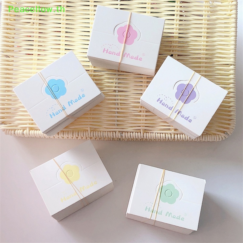 Peacellow ถุงกระดาษแข็ง ลายดอกไม้ สําหรับใส่กิ๊บติดผม สร้อยคอ สร้อยข้อมือ ต่างหู 50 ชิ้น