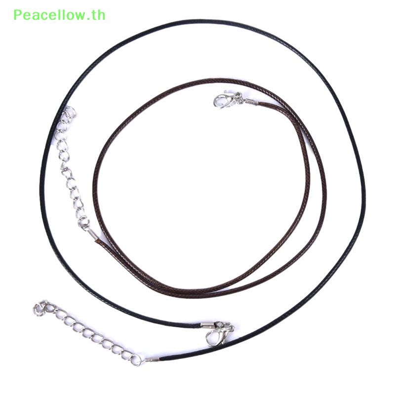 Peacellow เชือกหนัง 1.5 มม. ปรับได้ สีดํา สําหรับทําสร้อยคอ สร้อยข้อมือ DIY 10 ชิ้น