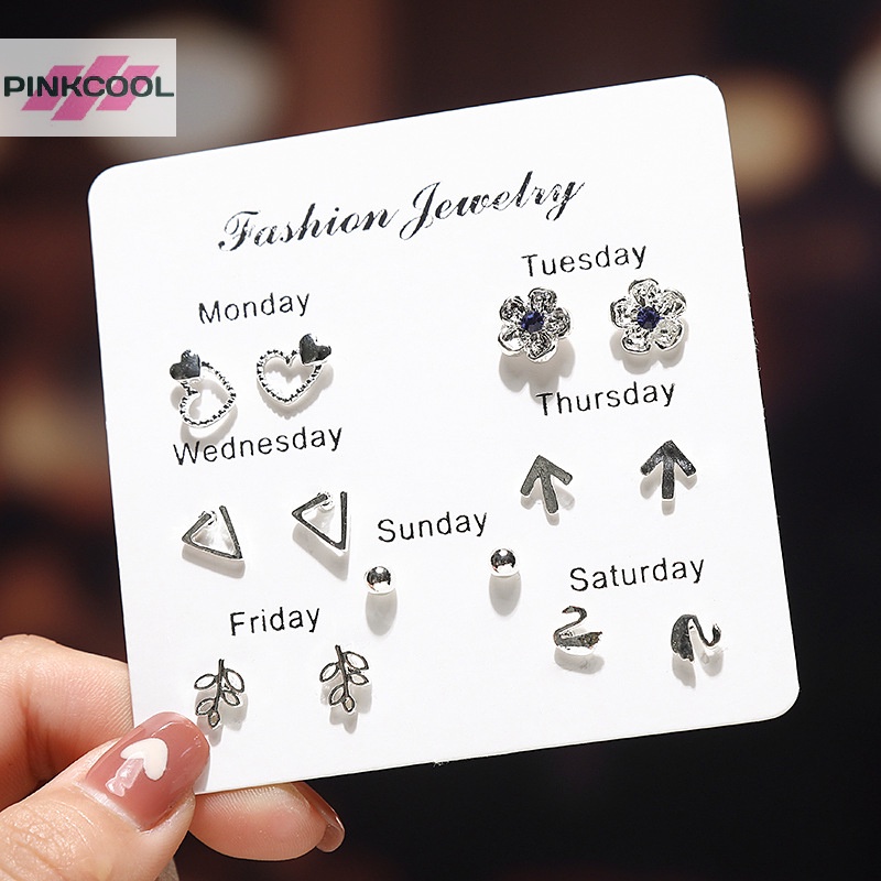 Pinkcool ชุดต่างหูสตั๊ด ขนาดเล็ก น่ารัก เรียบง่าย เครื่องประดับ สําหรับผู้หญิง ของขวัญ ขายดี