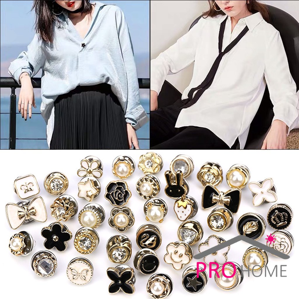 Pro Home กระดุมผ้าพันคอ กระดุมติดคอเสื้อ ชุดละ 10 ชิ้น Fashion Accessories