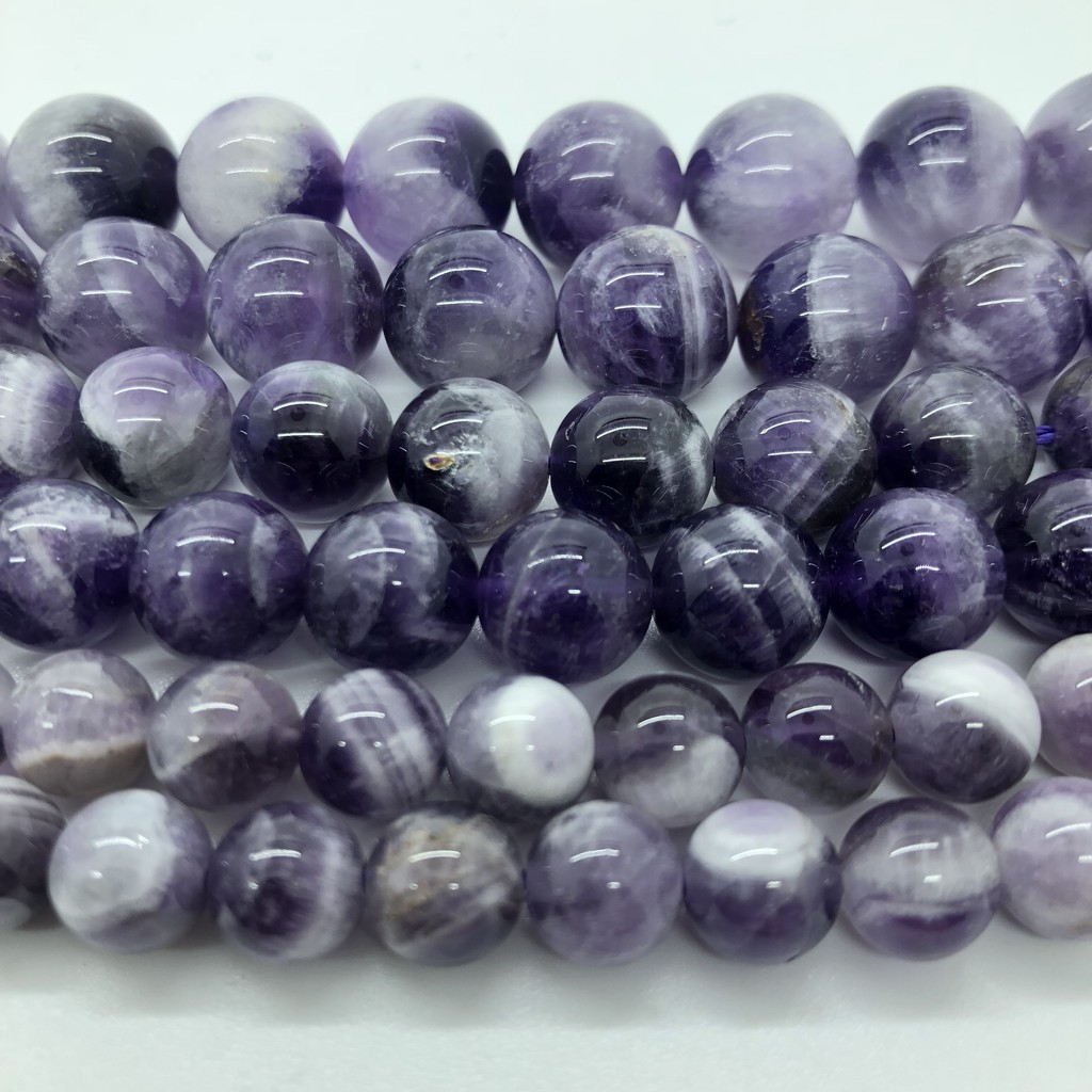 Purple Crystal Beads ลูกปัดคริสตัลสีม่วง 4-12 มิลลิเมตรรอบธรรมชาติหลวมอเมทิสหินอุปกรณ์ Diy