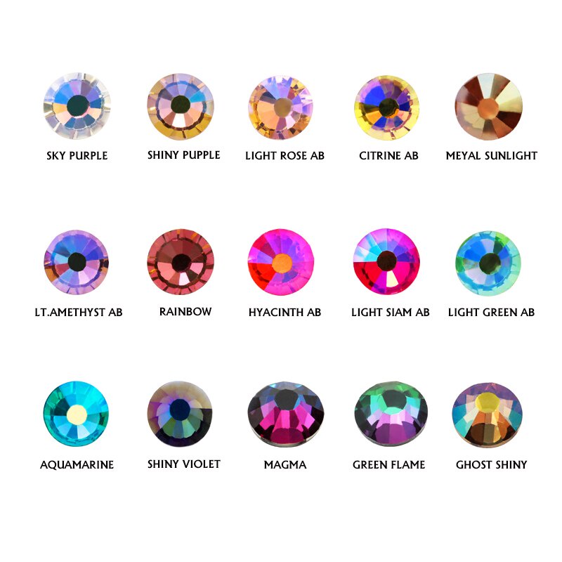 Qiao SS4-SS12 พลอยเทียม กลิตเตอร์คริสตัล คละขนาด สําหรับตกแต่งเล็บ