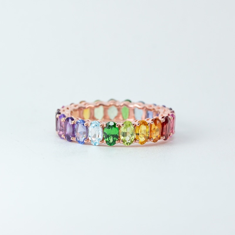 Rainbow Oval Eternity ring แหวนรอบนิ้วสีรุ้ง