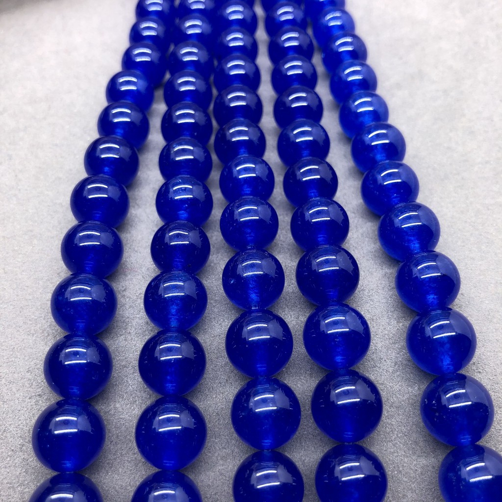 Royal Blue Chalcedony Jade Beads ฟ้าโมราหยกลูกปัด 4-12 มิลลิเมตรรอบธรรมชาติหลวมหิน DIY สำหรับเครื่องประดับ