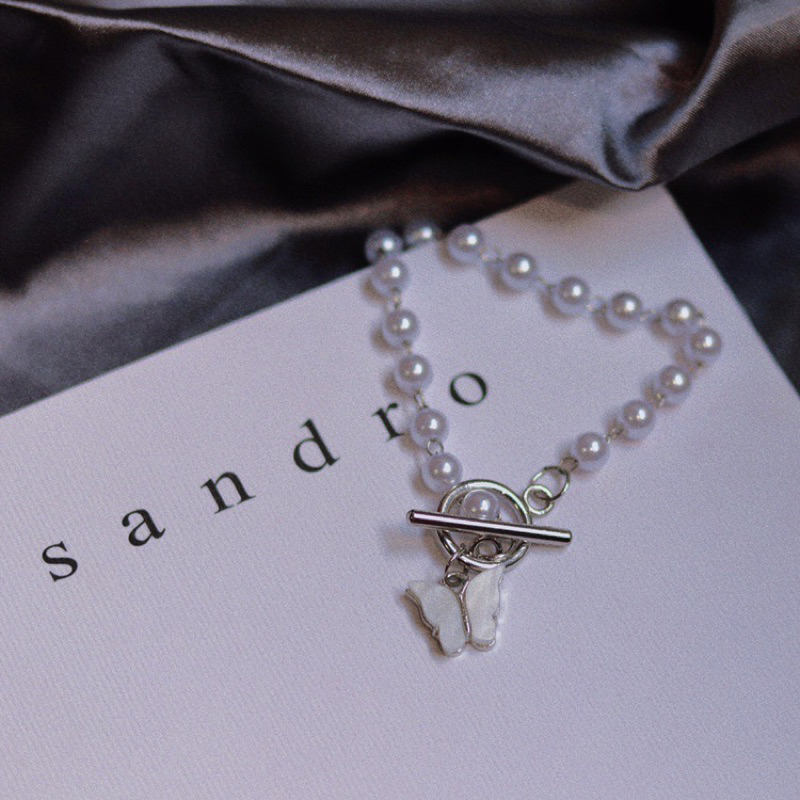 S5 สร้อยข้อมือ ไข่มุก จี้ผีเสื้อ เครื่องประดับ สวยหรู ประณีต แฟชั่น พร้อมส่งจากไทย