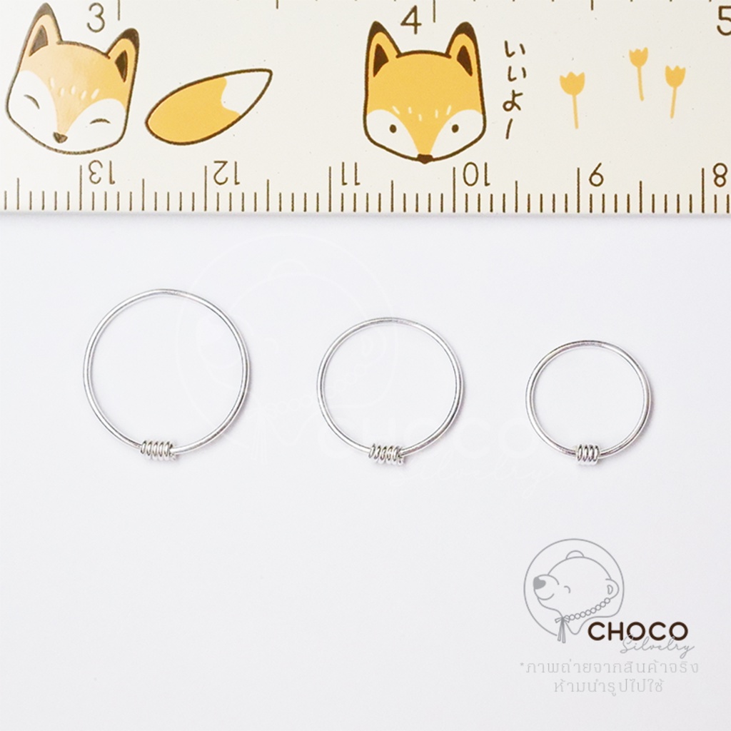 (S925) ต่างหูห่วง เงินแท้ Sterling silver hoop earrings