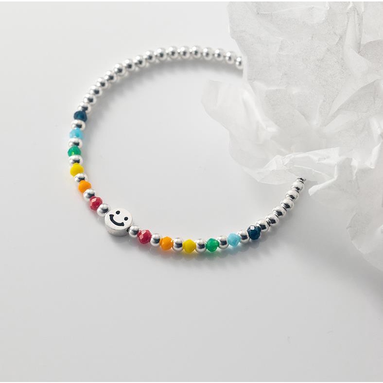 S925 สร้อยข้อมือเงินเกาหลีลูกปัดสีเมฆสร้อยข้อมือเครื่องประดับ