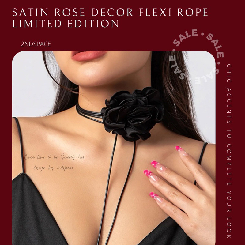 SALE โช้กเกอร์ดอกไม้แบบผูกเองได้ตามใจสไตล์Sexy Flexi Rose Basic Choker พร้อมส่งนะค้า
