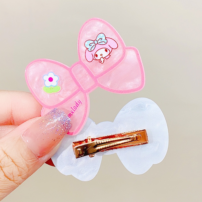 SANRIO กิ๊บติดผม ประดับโบว์ ลายการ์ตูนน่ารัก สไตล์เจ้าหญิง สําหรับเด็กผู้หญิง