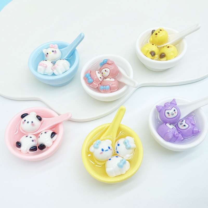 SANRIO จี้เกี๊ยวซานริโอ้ 3d สําหรับทําขนมจีบ DIY 6 ชิ้น 1 ชุด