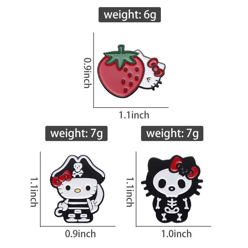 SANRIO เข็มกลัด รูปโครงกระดูก แมว ซานริโอ้ ตลก เครื่องประดับ สําหรับเพื่อน เด็ก
