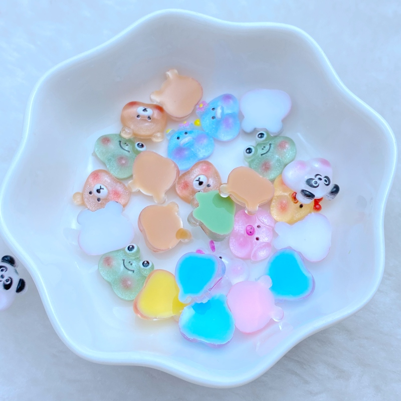 SANRIO新款树脂美甲配件卡通青蛙，兔子，熊，小鸡 3D，DIY，50 件