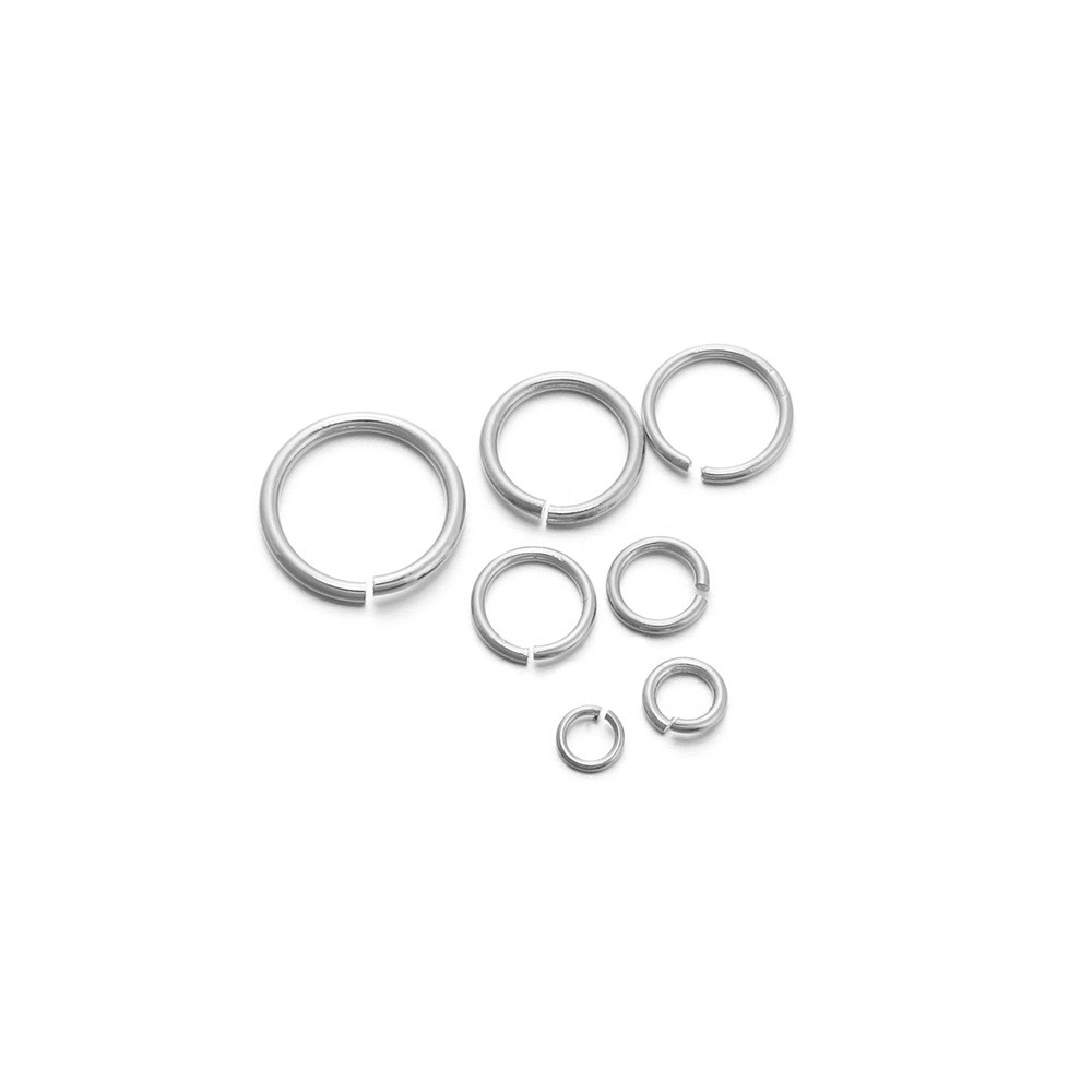 ST.KUNKKA 3-10mm 50-200Pcs 18Kแหวน ห่วงกลมจะไม่จางหายสแตนเลสชุบทองคำแท้การคงสี