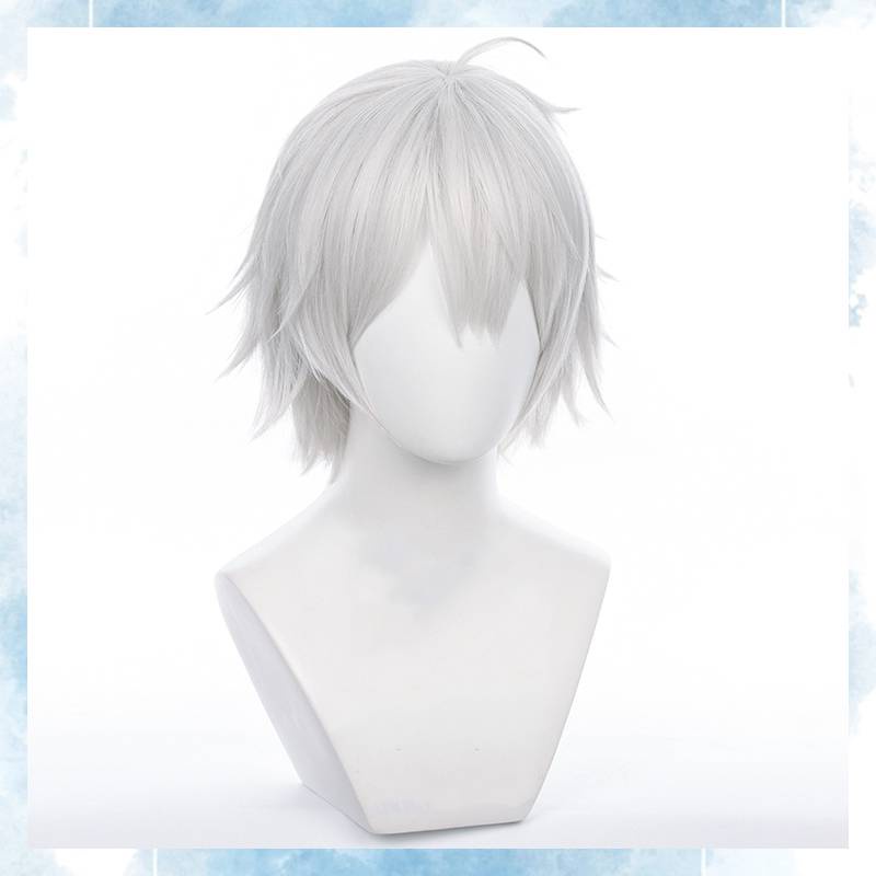 Sam ANYCOLOR Vtuber - Kuzuha วิกผมสั้น สีเงิน สําหรับแต่งคอสเพลย์ ปาร์ตี้ฮาโลวีน NIJISANJI