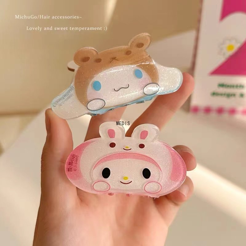 Sanrio กิ๊บติดผม ลายการ์ตูนสุนัขคุโรมิ น่ารัก สามมิติ ขนาดใหญ่ สําหรับผู้หญิง