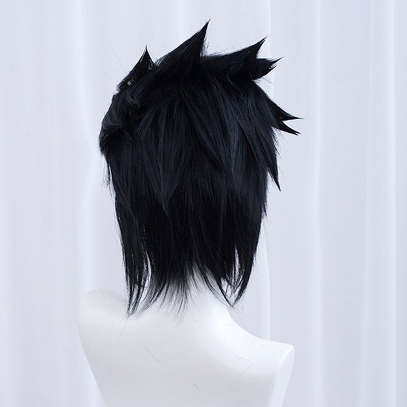 Sasuke Uchiha วิกผมสั้น คอสเพลย์ อะนิเมะ คอสเพลย์ วิกผมสังเคราะห์ ทนความร้อน + ฟรีหมวกวิกผม