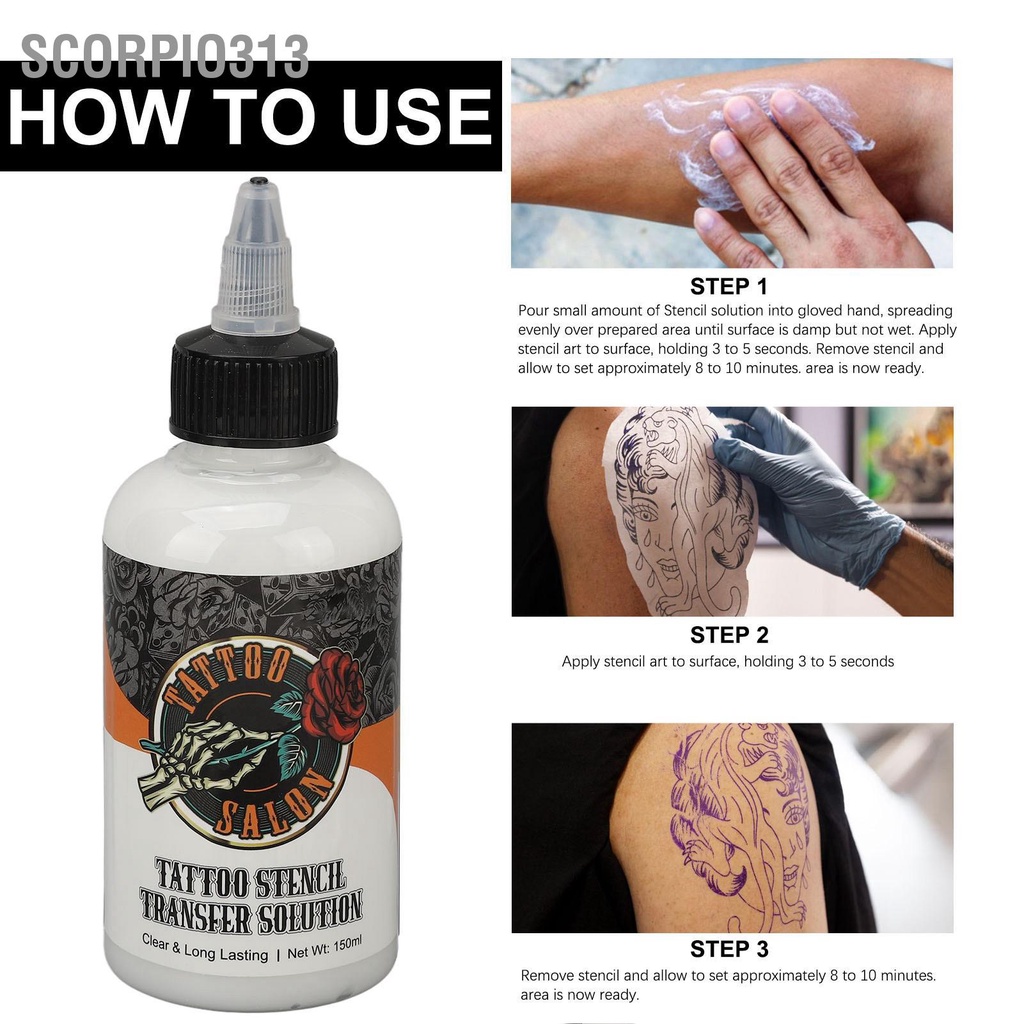 Scorpio313 150ml Tattoo Transfer Cream Stencil Solution Gel สำหรับผู้เริ่มต้นทาตัว