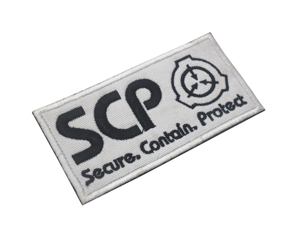 Scp โลโก้รองพื้น เวลโคร ตรา ปัก SCP ยุทธวิธี เสื้อกั๊ก ตรา เหนือธรรมชาติ งานอดิเรก ปลอกแขน