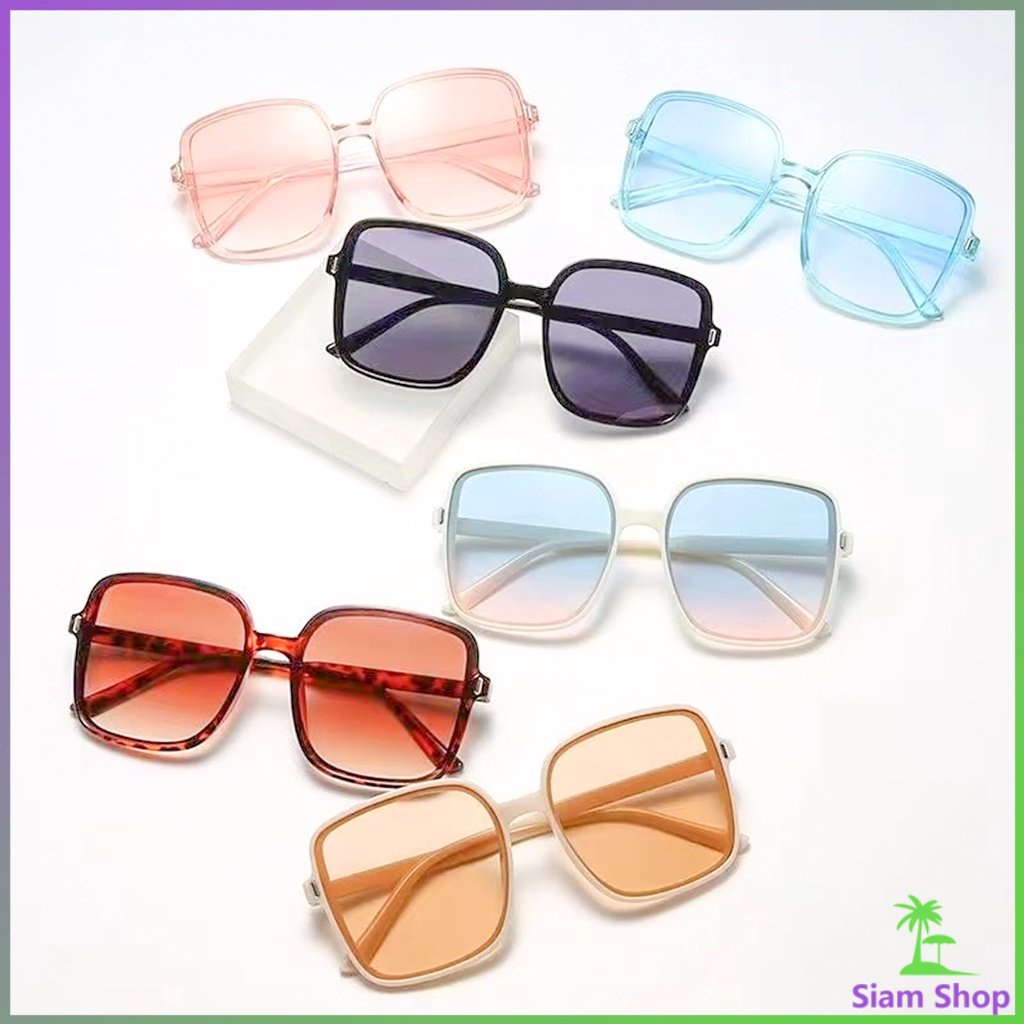 Siam แว่นตากันแดด เลนส์ทรงสี่เหลี่ยม กรอบเล็ก สำหรับสตรี Sunglasses