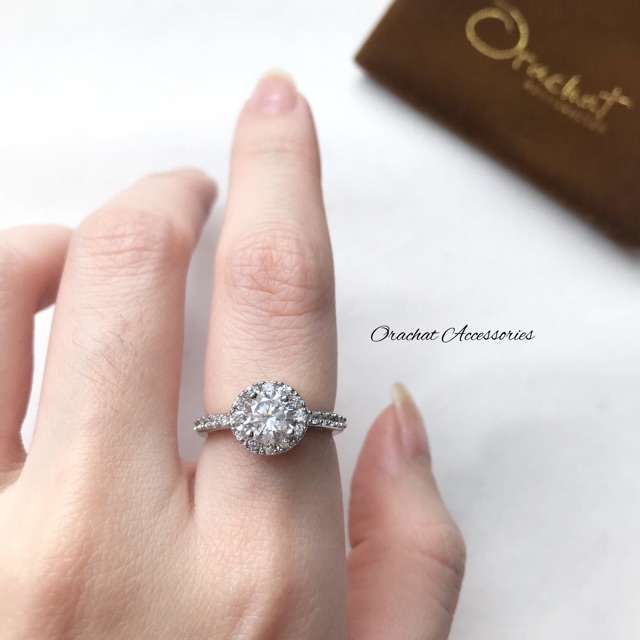 Siara S ring. (แหวนงานชุบทองคำขาว เพชร CZ)