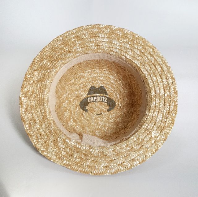 Straw boater hat size 5cm, หมวกคัพเค้กสาน หมวกปานามา ขนาดปีก 5cm
