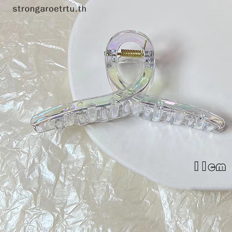 Strongaroetrtu กิ๊บติดผมหางม้า พลาสติกใส สไตล์เกาหลี สําหรับผู้หญิง