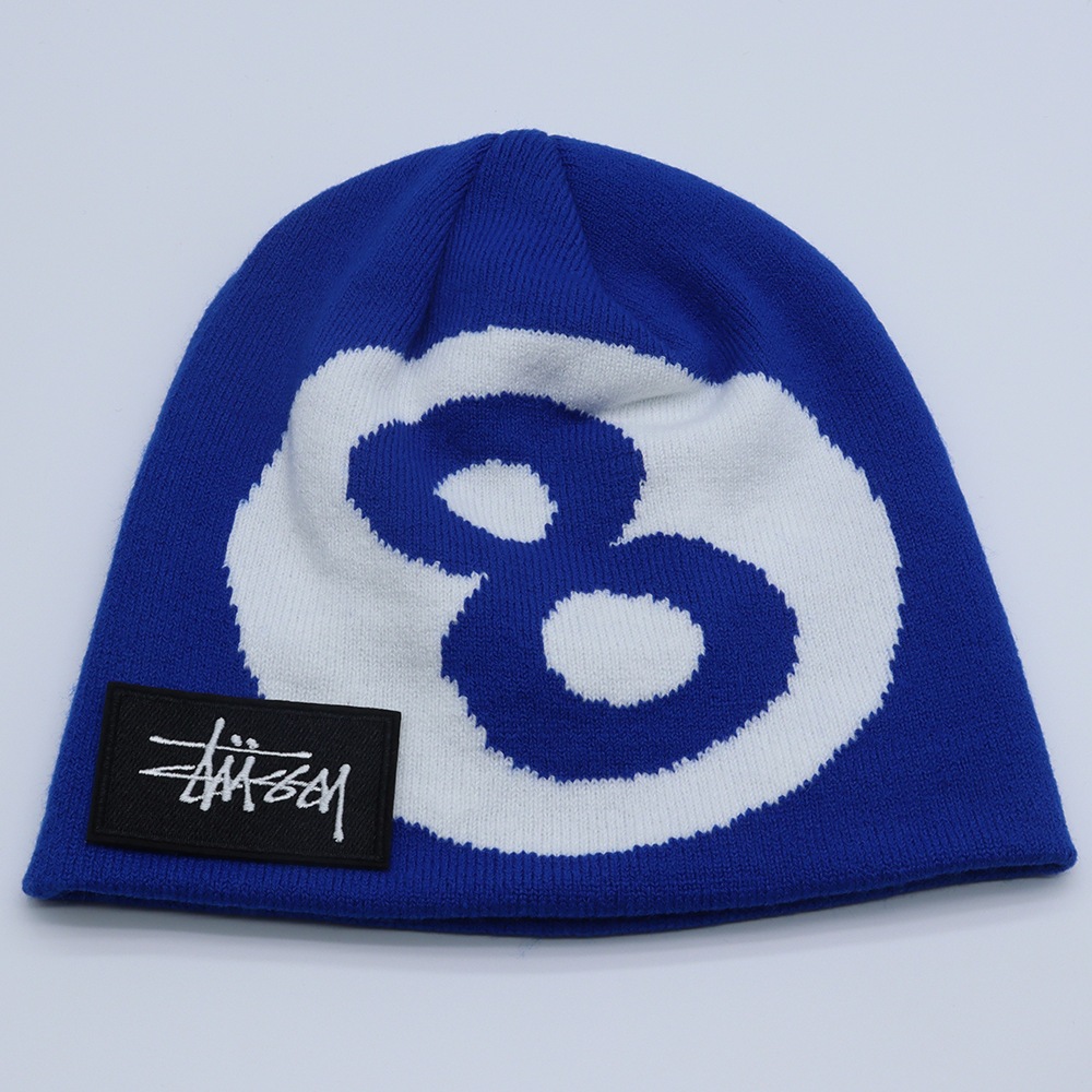 Stussy หมวกถักนิตติ้ง แจ็คการ์ด ดิจิทัล กันลม ให้ความอบอุ่น แบบสวมหัว สําหรับกลางแจ้ง