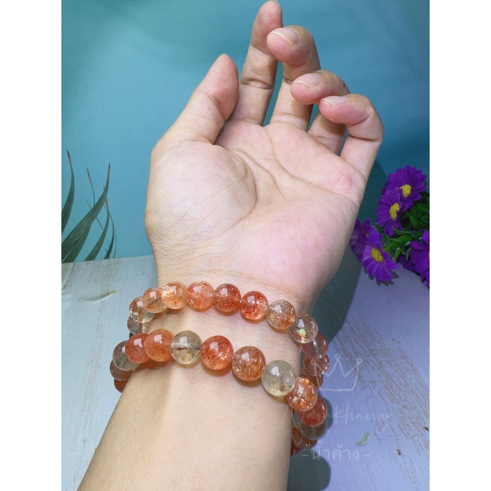 Sunstone ซันสโตน สีส้ม แสงสวย เกรดสูง พร้อมใบรับรอง หินนําโชค หินมงคล