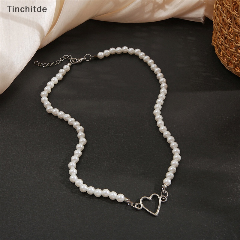 [Tinchitde] สร้อยคอโซ่ จี้รูปหัวใจ ประดับไข่มุก สไตล์วินเทจ เครื่องประดับแฟชั่น สําหรับผู้หญิง