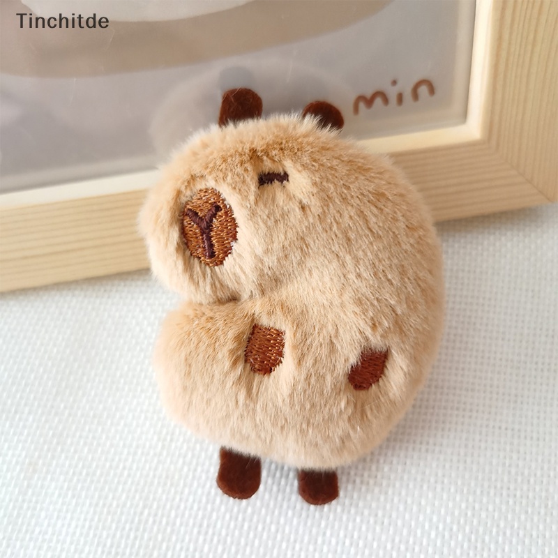 [Tinchitde] เข็มกลัด รูปตุ๊กตาสัตว์ Capybara น่ารัก ขนปุยนุ่มนิ่ม สําหรับตกแต่งเสื้อผ้า [Preferred]