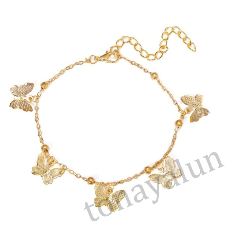 Tona สร้อยข้อเท้า หลายชั้น ลายผีเสื้อ