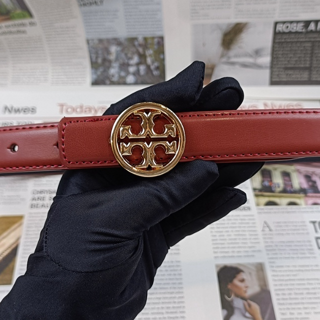 Toryburch เข็มขัดหนัง หัวเข็มขัดโลหะ โลโก้ T คู่ 2.5 ซม. สําหรับผู้หญิง