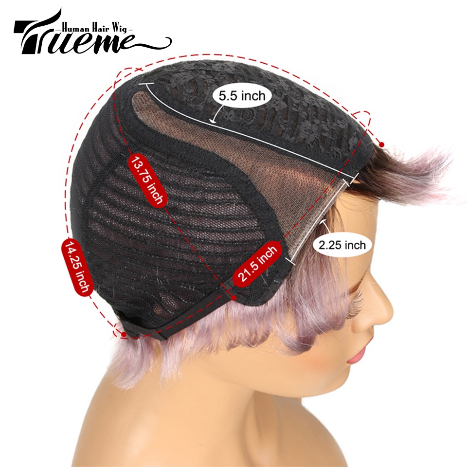 Trueme วิกผมสั้น บ๊อบพิกเซีย ตัดลูกไม้ สีบลอนด์ สําหรับผู้หญิง