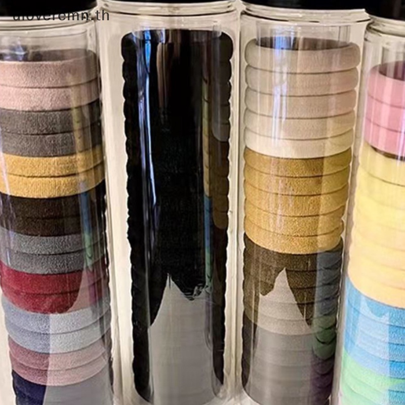 Ulo ยางรัดผม ยืดหยุ่นสูง ไร้รอยต่อ สีพื้น เรียบง่าย สําหรับมัดผม 20 ชิ้น ต่อกล่อง
