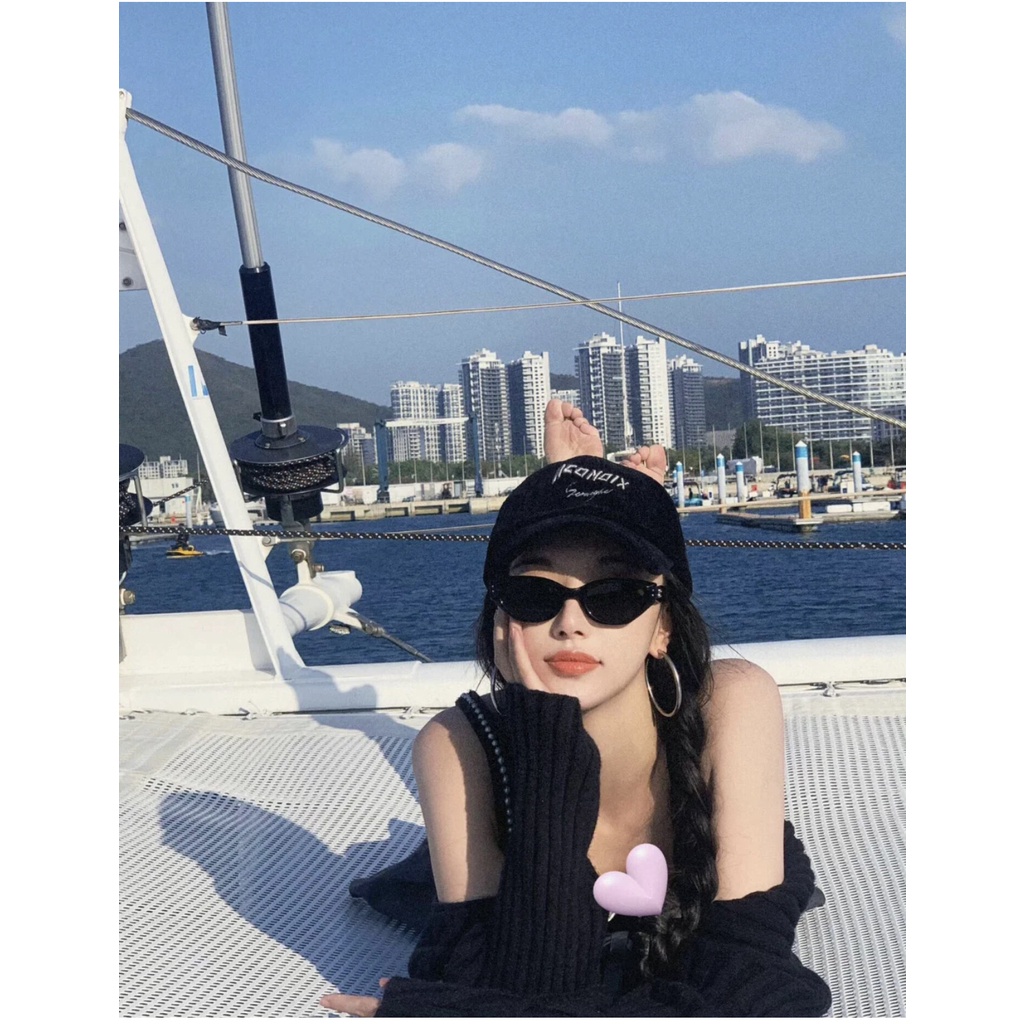 Xiaohong Book Blogger แว่นตากันแดดแฟชั่น กรอบแว่นขนาดเล็ก ทรงรี สไตล์เรโทร