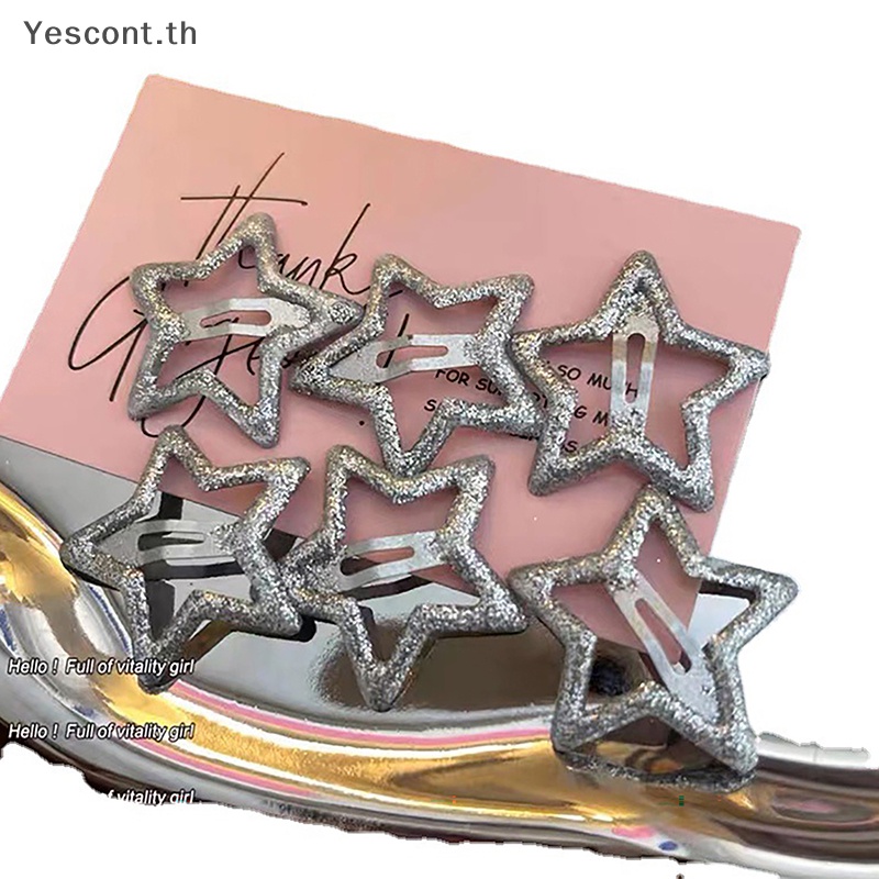 Yescont กิ๊บติดผม รูปดาวห้าแฉก น่ารัก แวววาว สไตล์เกาหลี เข้ากับทุกชุด สําหรับผู้หญิง TH