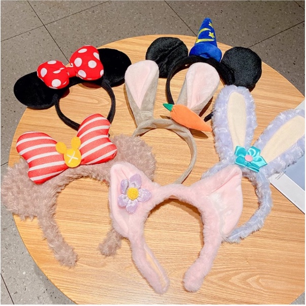 Ys ที่คาดผม ผ้ากํามะหยี่ขนนิ่ม ลายการ์ตูนดิสนีย์ StellaLou Mickey ShellieMay LinaBell Minnie สําหรับเด็ก