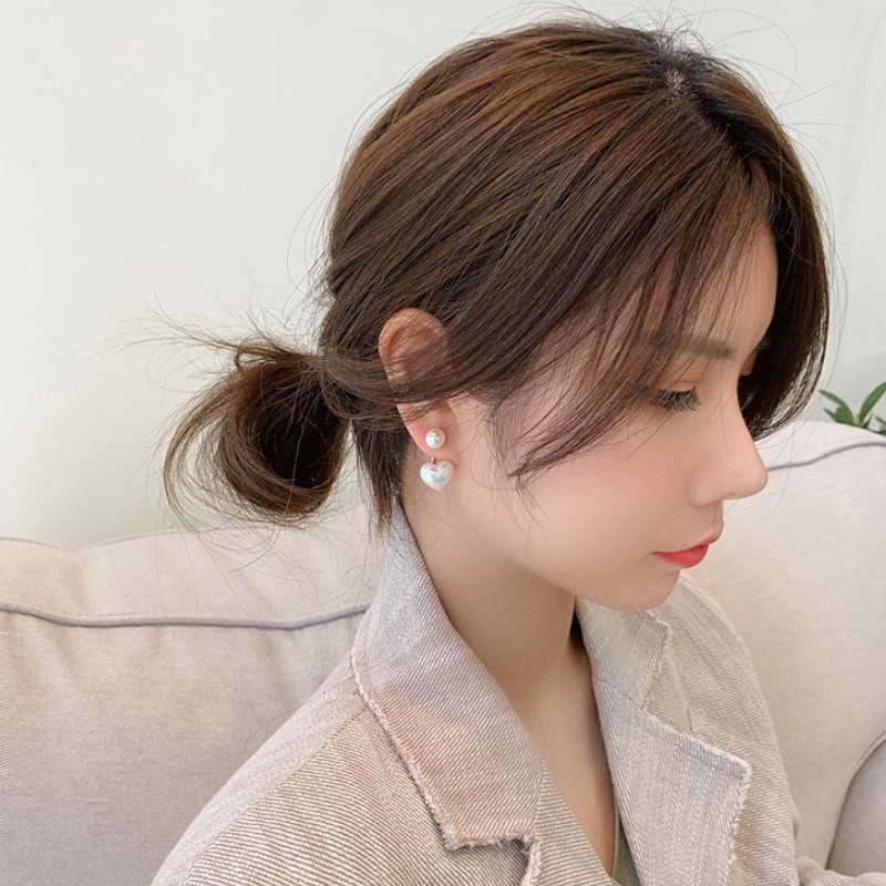 [ZOMI] ต่างหูเงินรูปหัวใจขนาดเล็กสวยสำหรับผู้หญิง