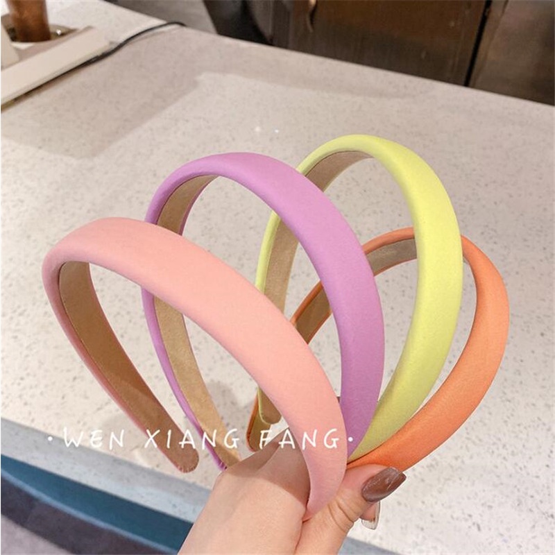 [ZOMI] ที่คาดผมผ้าซาตินคาดผมกว้างสีสันสดใสเครื่องประดับแฟชั่น